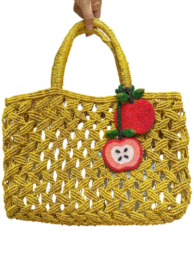 Beaded Bag Charm - Apple