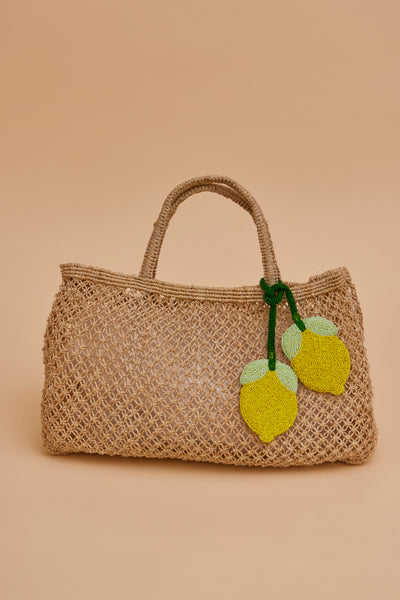 Beaded Bag Charm - Lemon