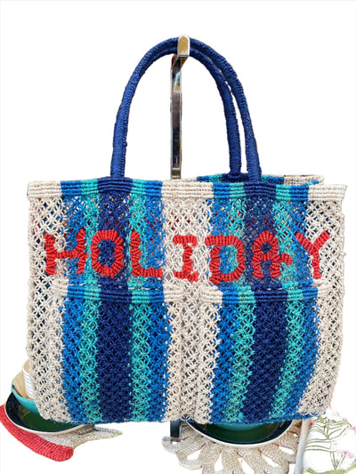 Holiday stripes - Red, blue and natural