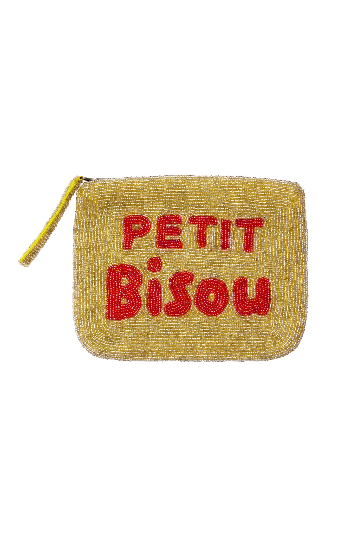 Petit Bisou mini clutch- gold and red