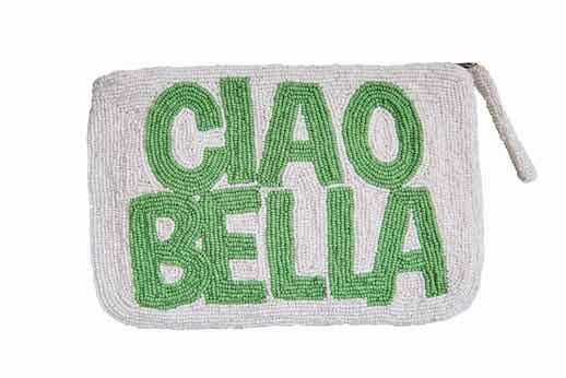 Ciao bella bead clutch - White and green