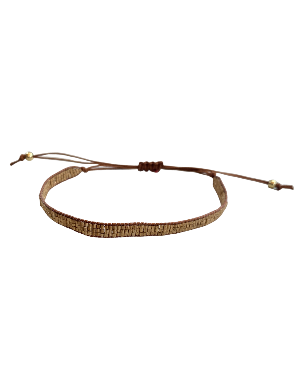Solid gold deals bead bracelet