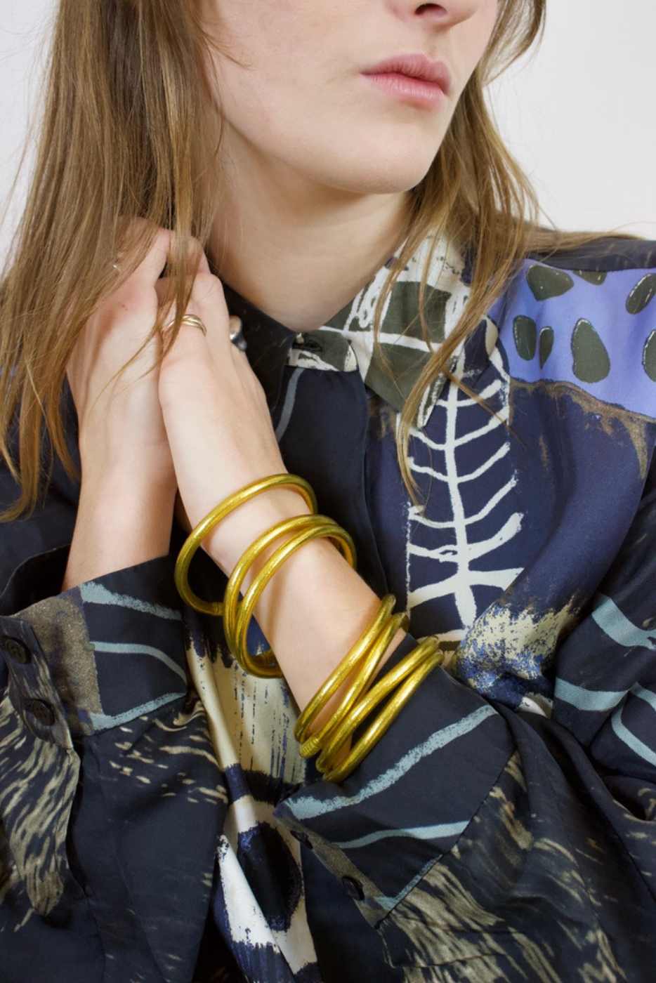 Mantra Thick Gold Bracelet