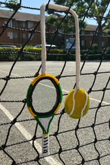 Tennis Ball and Racket with Mirror Bag Charm