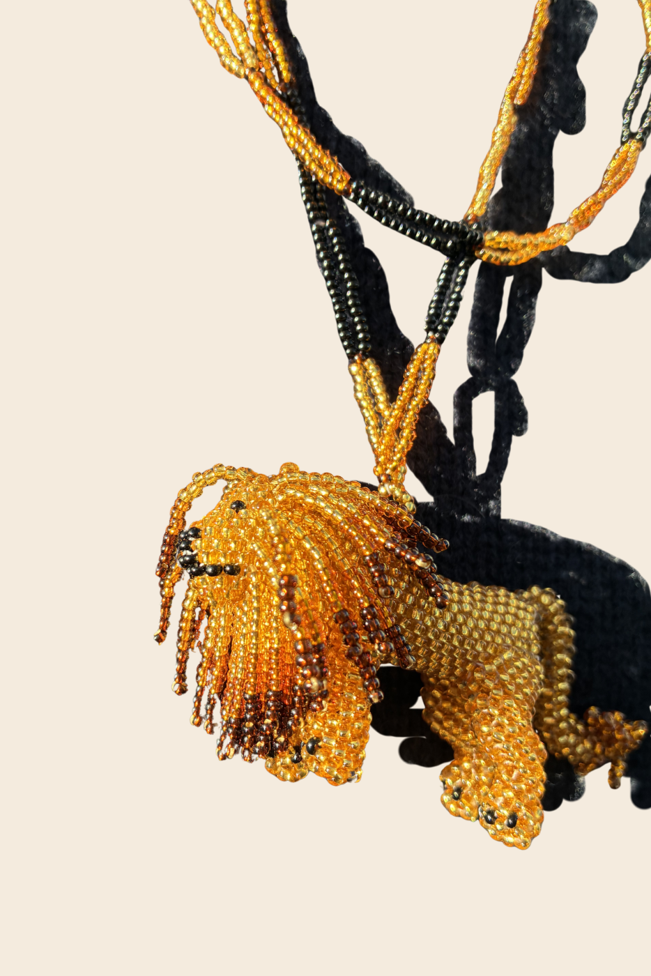 Lion Beaded Pendent Necklace