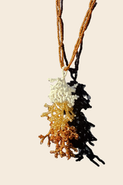 Coral Beaded Pendent Necklace