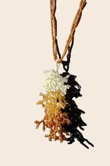 Coral Beaded Pendent Necklace