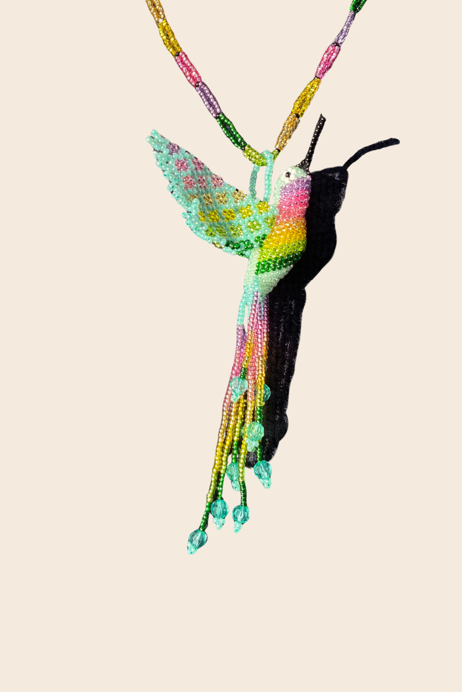 Hummingbird Beaded Pendent Necklace