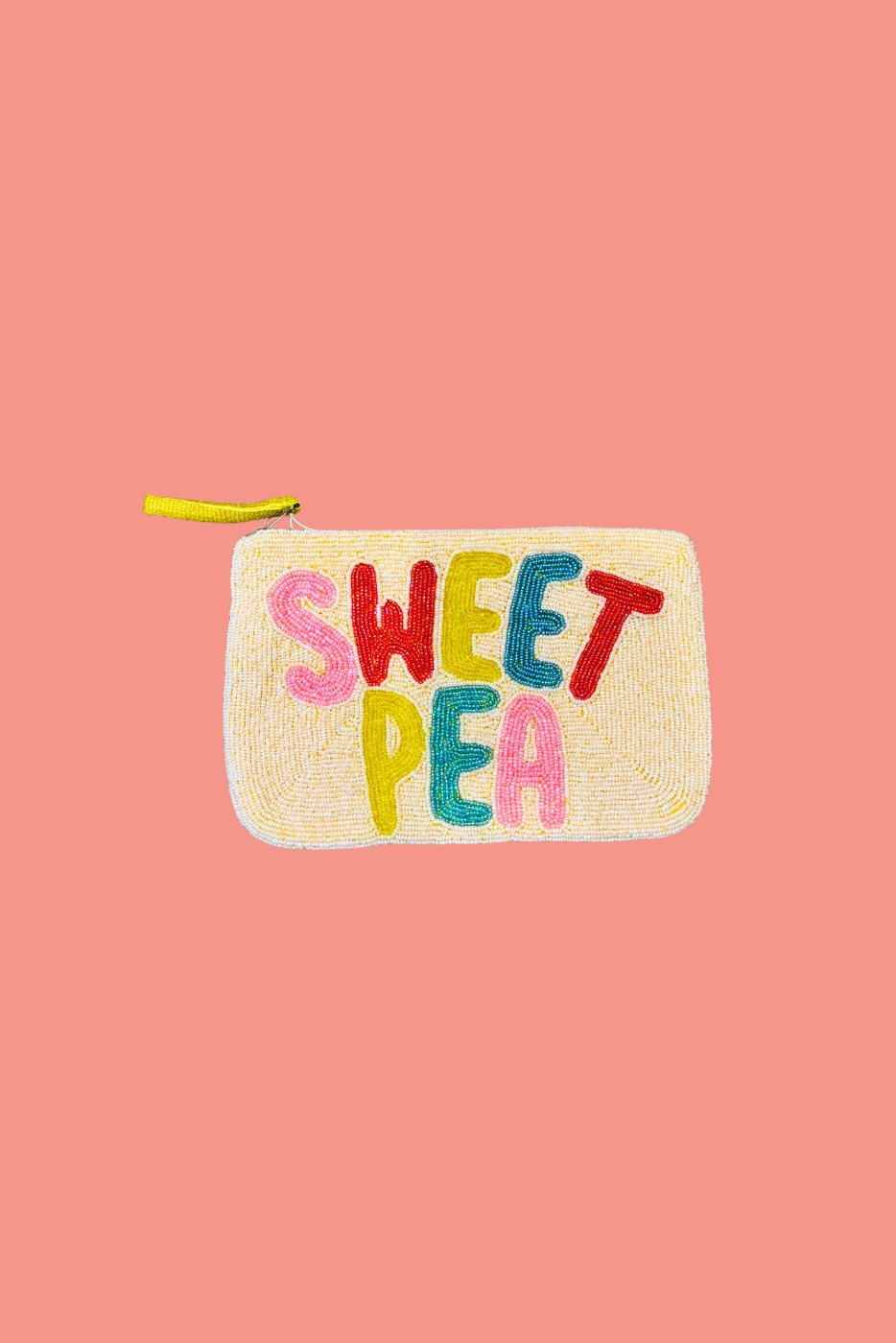 Sweet Pea beaded clutch