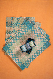 Set of 6 Reed Placemats & Napkin Rings