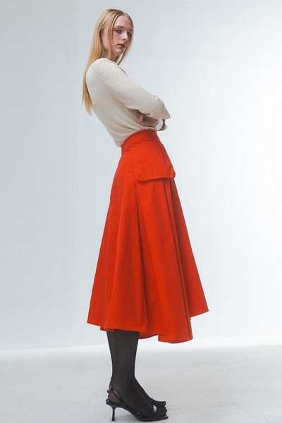 Red Volume Skirt
