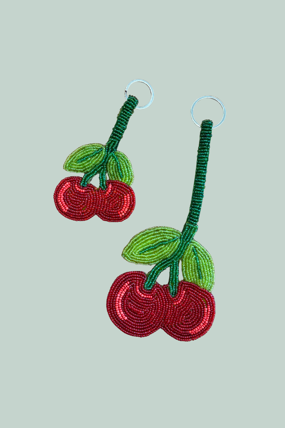 Cherry Beaded Keyring