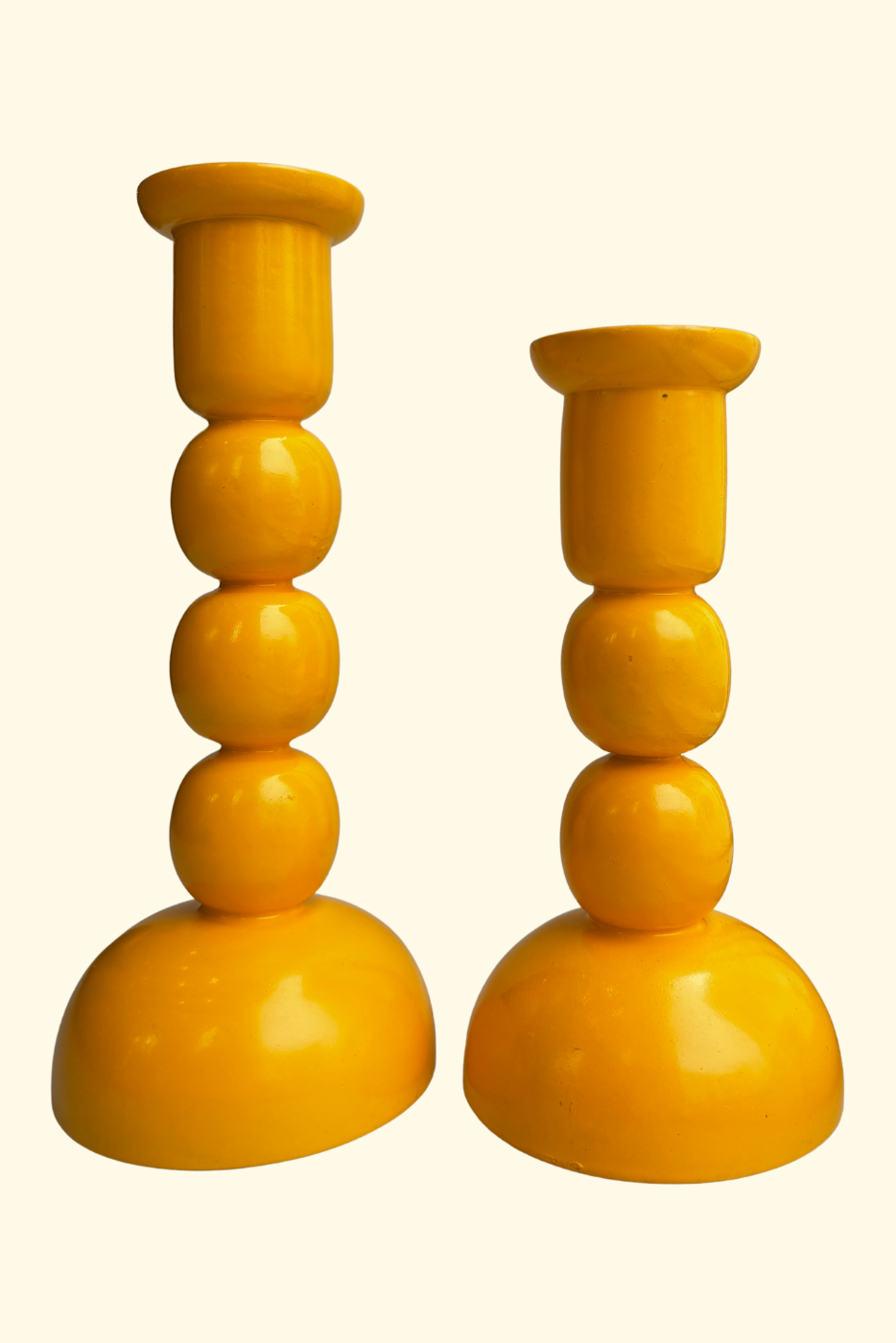 Wooden Candlestick - Desert Yellow