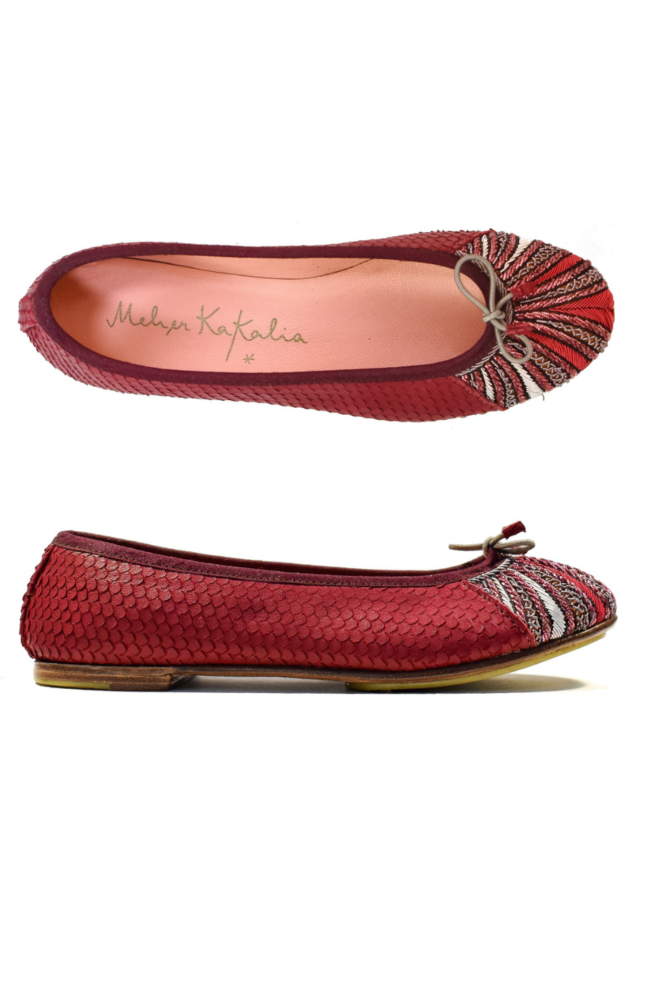 Meher Kakalia Miami Cranberry ballet shoe