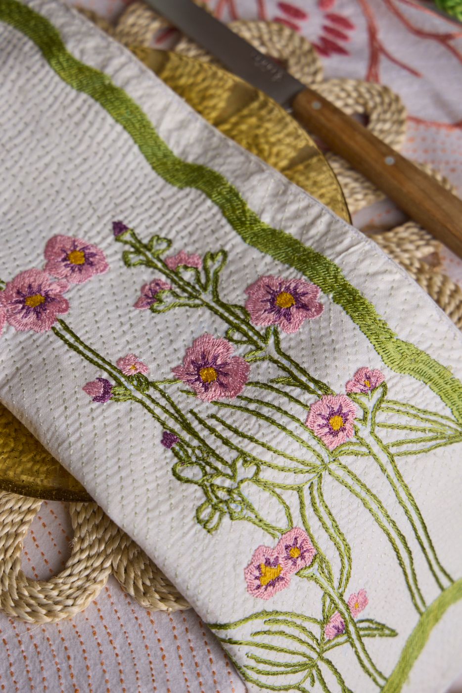 Malva flower napkins - Set of 2