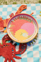 dahlia wooden painted tray