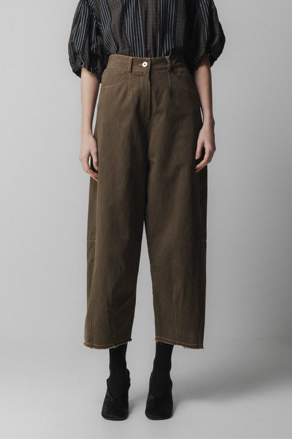 Brown Barrel Leg Jeans