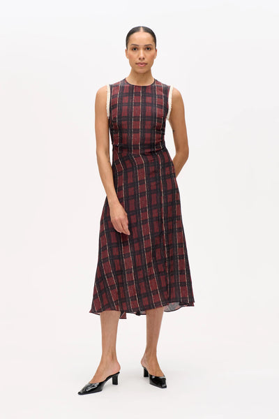 Atina Red Check Dress