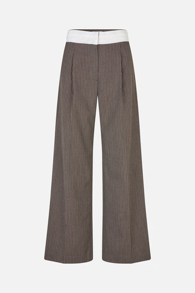 Neyat Brown Pinstripe Trousers