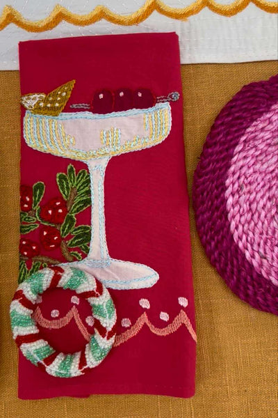 Happy Everything Embroidered Napkins