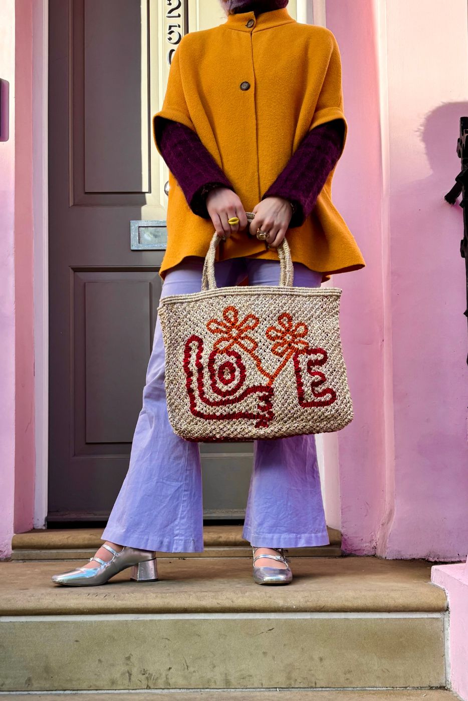 Flower Love Jute Bag