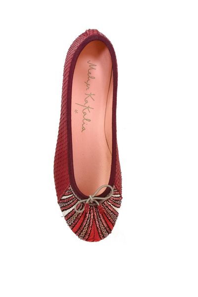 Meher Kakalia Miami Cranberry ballet shoe