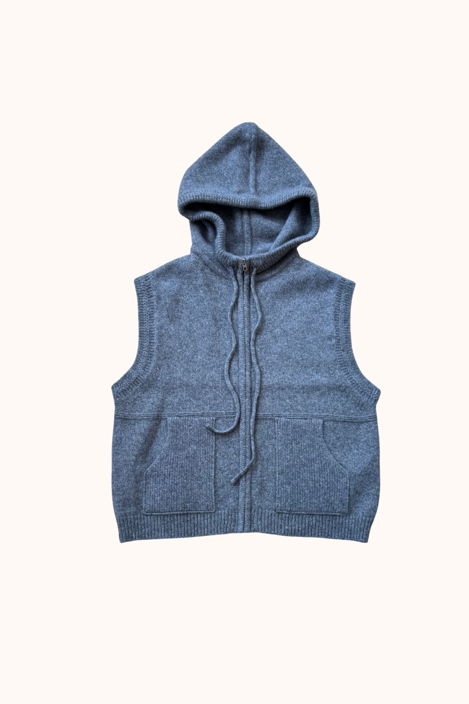 Charcoal hood zip up vest