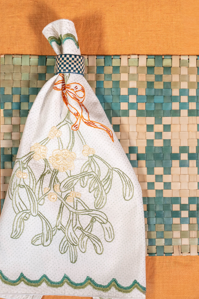 Blue Reed Placemats & Napkin Rings - Set of 6 for each