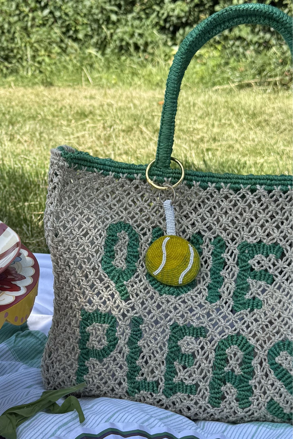 Tennis Ball Charm Keyring