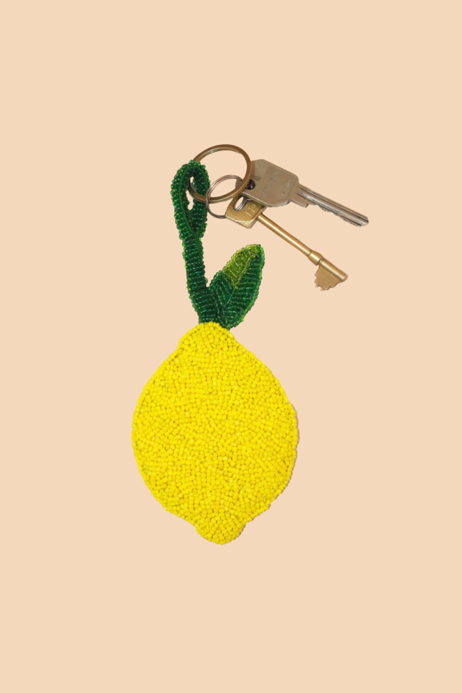 Lemon beaded charm keyring