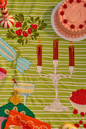 Happy Everything Stripe Tablecloth