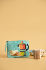 Coffee and Croissant Beaded Purse
