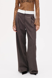 Neyat Brown Pinstripe Trousers