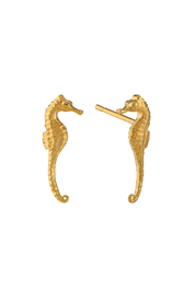 gold plated seahorse stud earring