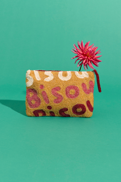 Bisou Bisou beaded Clutch