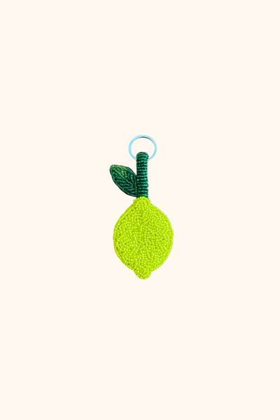 Lemon beaded charm keyring