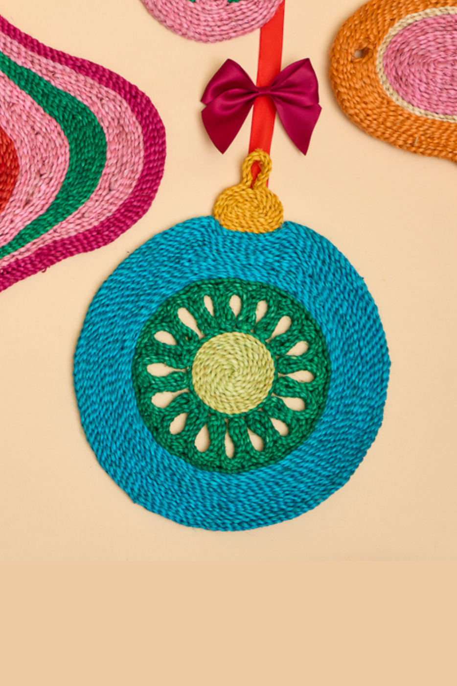 Turquoise Round Bauble Placemat