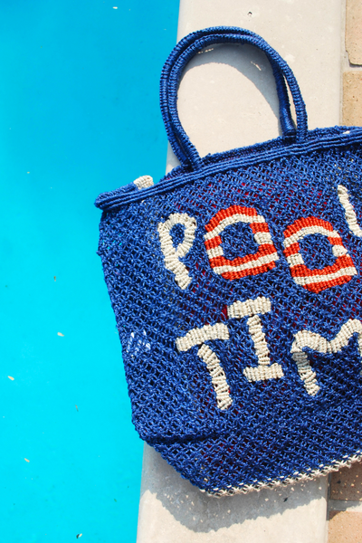 Pool Time - Indigo, natural and scarlet