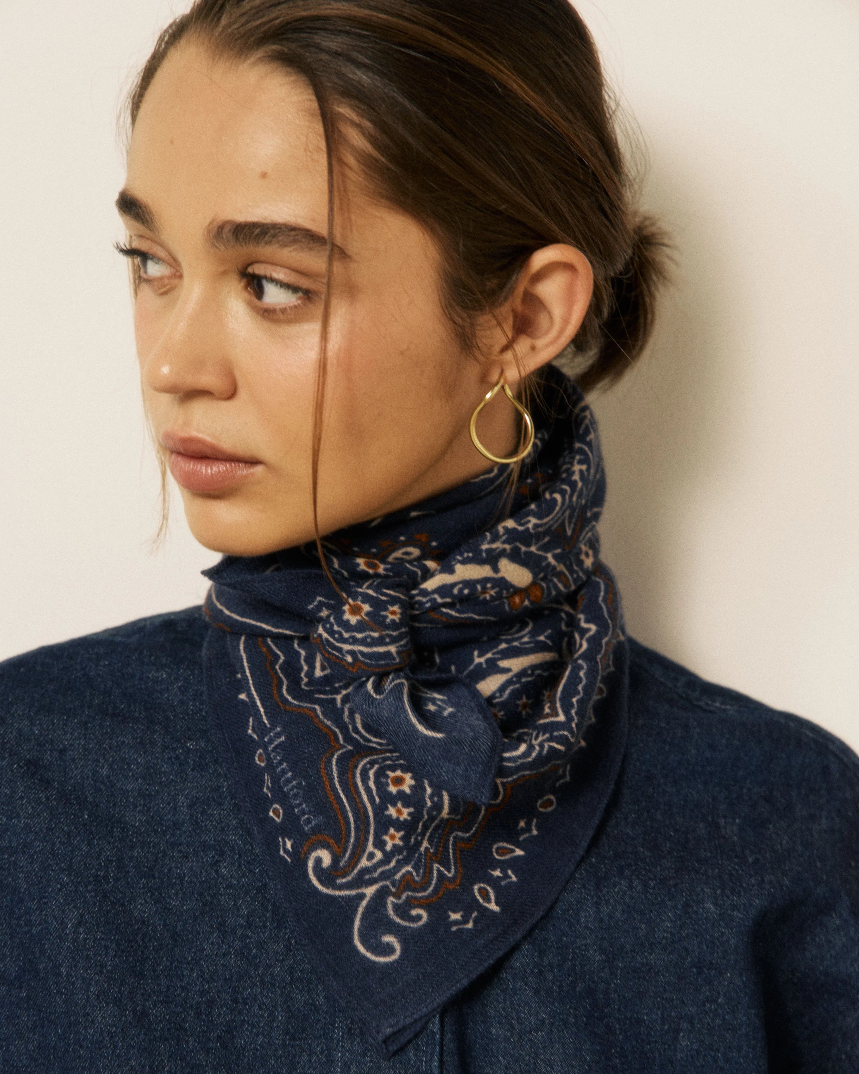 Navy Paisley Bandana
