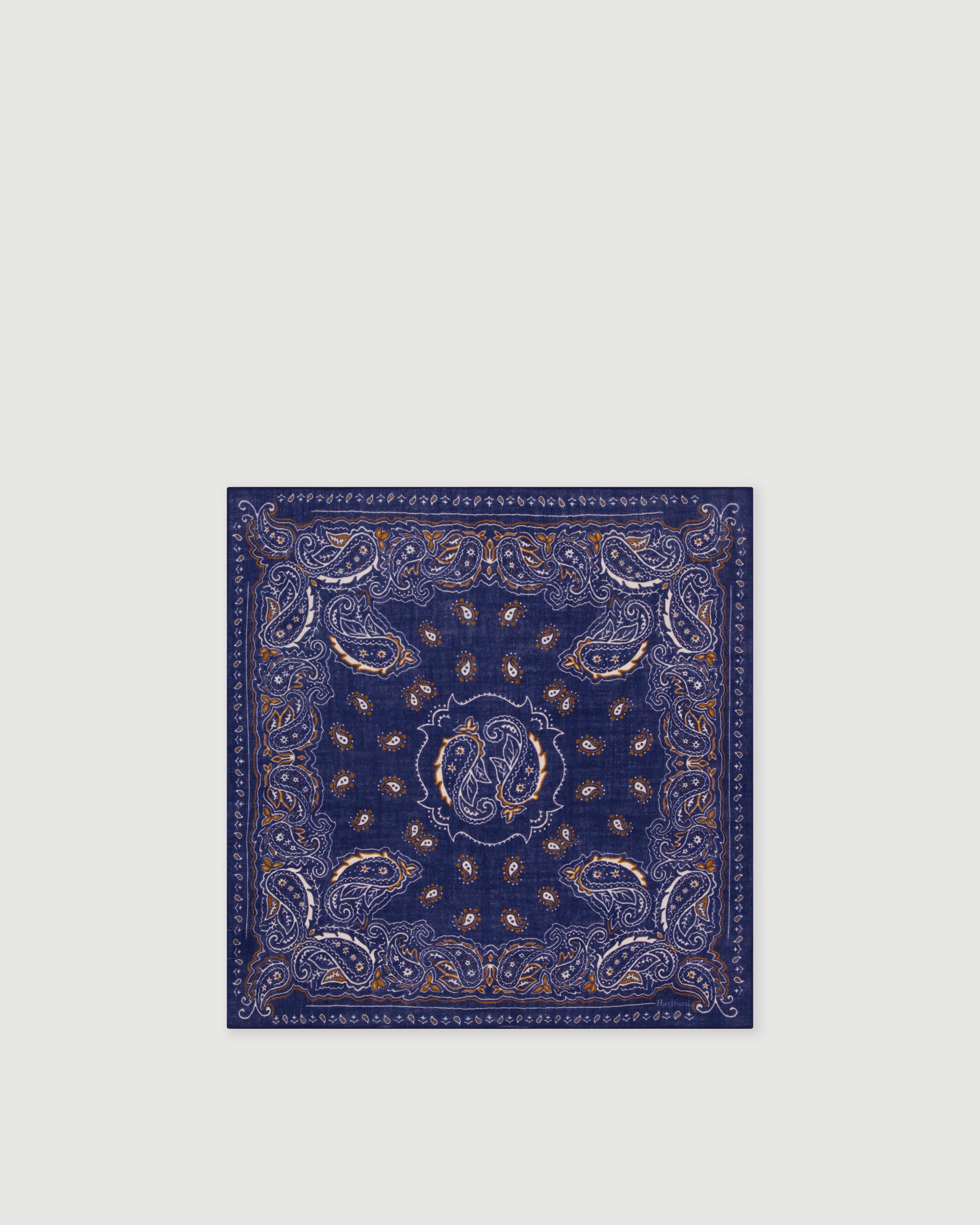 Navy Paisley Bandana