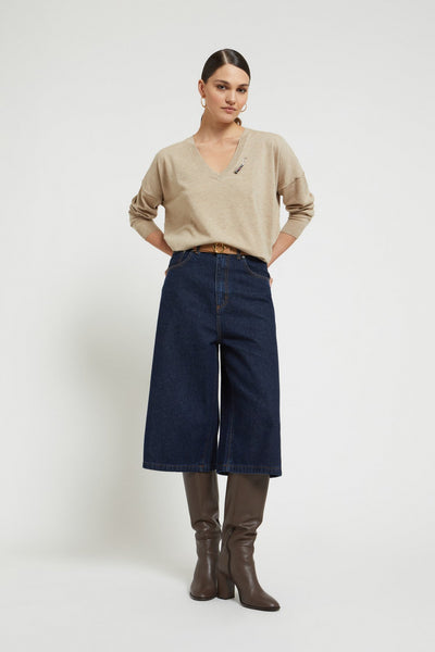 Denim Knee Shorts