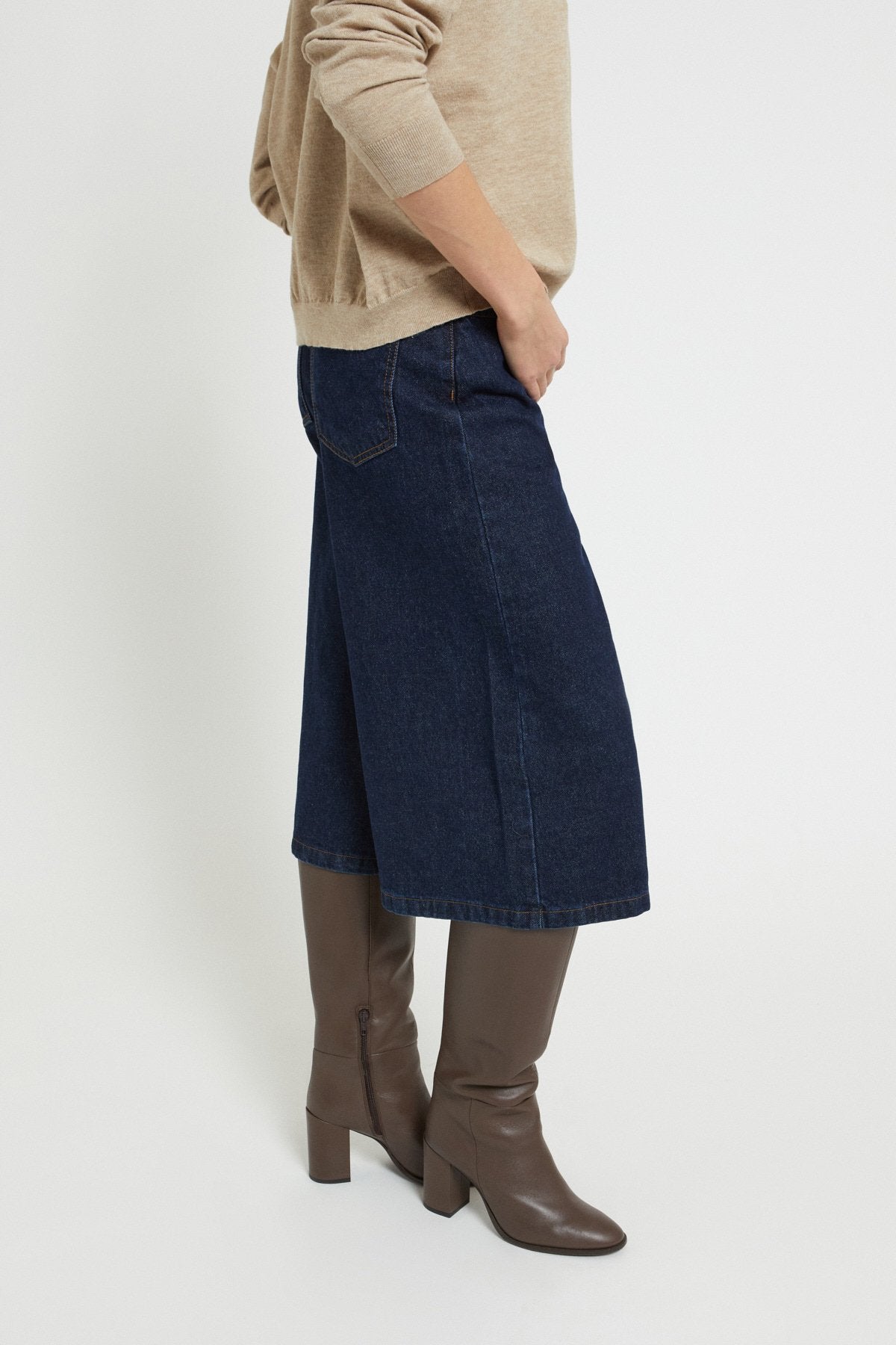 Denim Knee Shorts