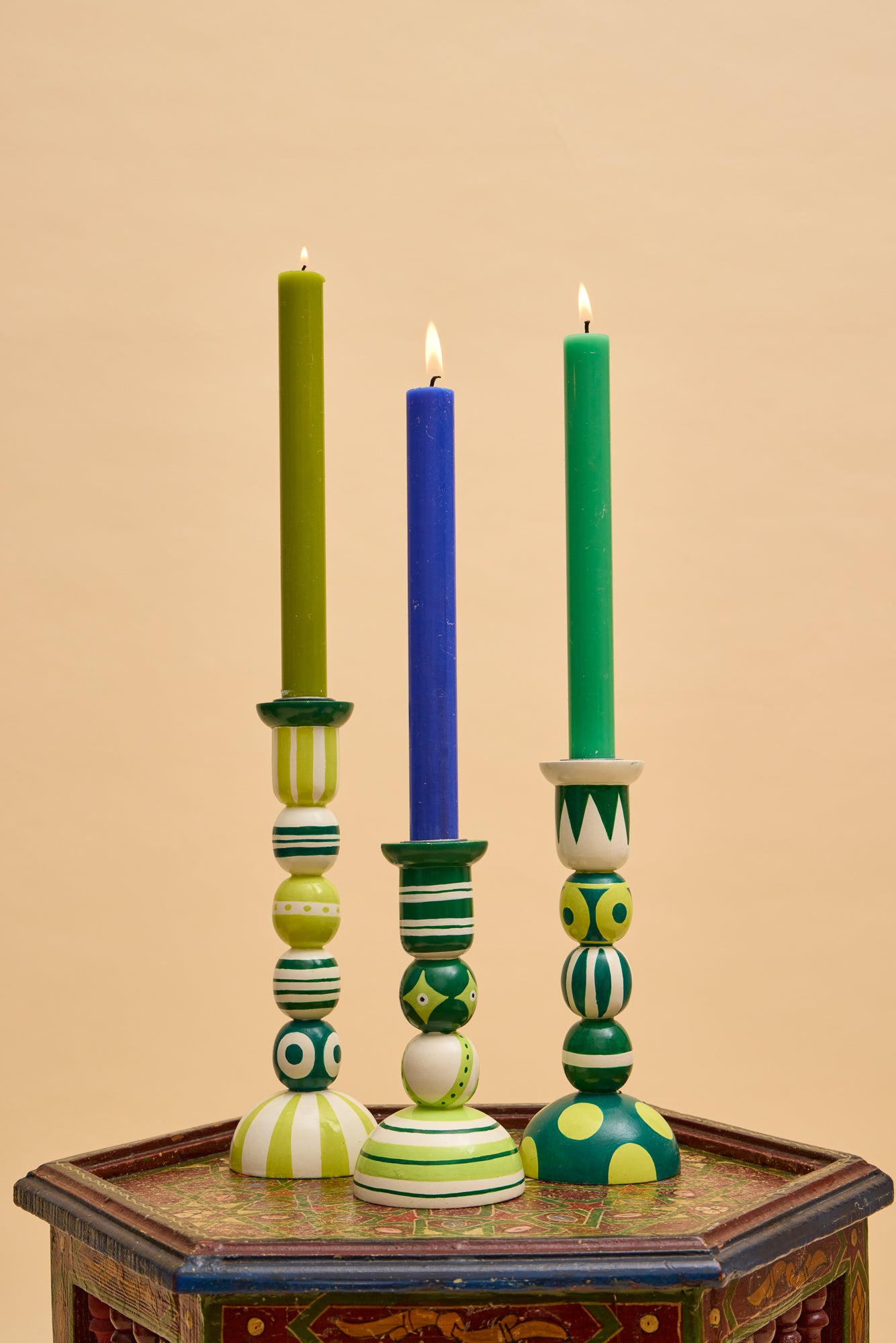 Kiwi Fiesta Candlesticks (PRE-ORDER: end Oct)