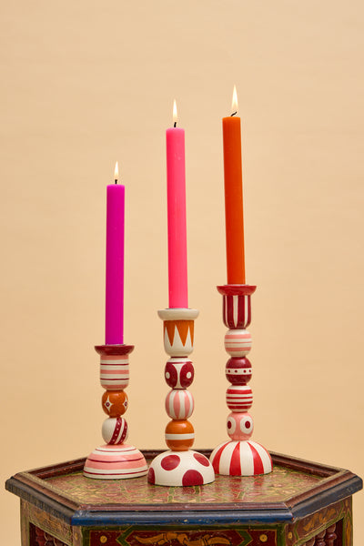 Raspberry Fiesta Candlesticks (PRE-ORDER: end Oct)