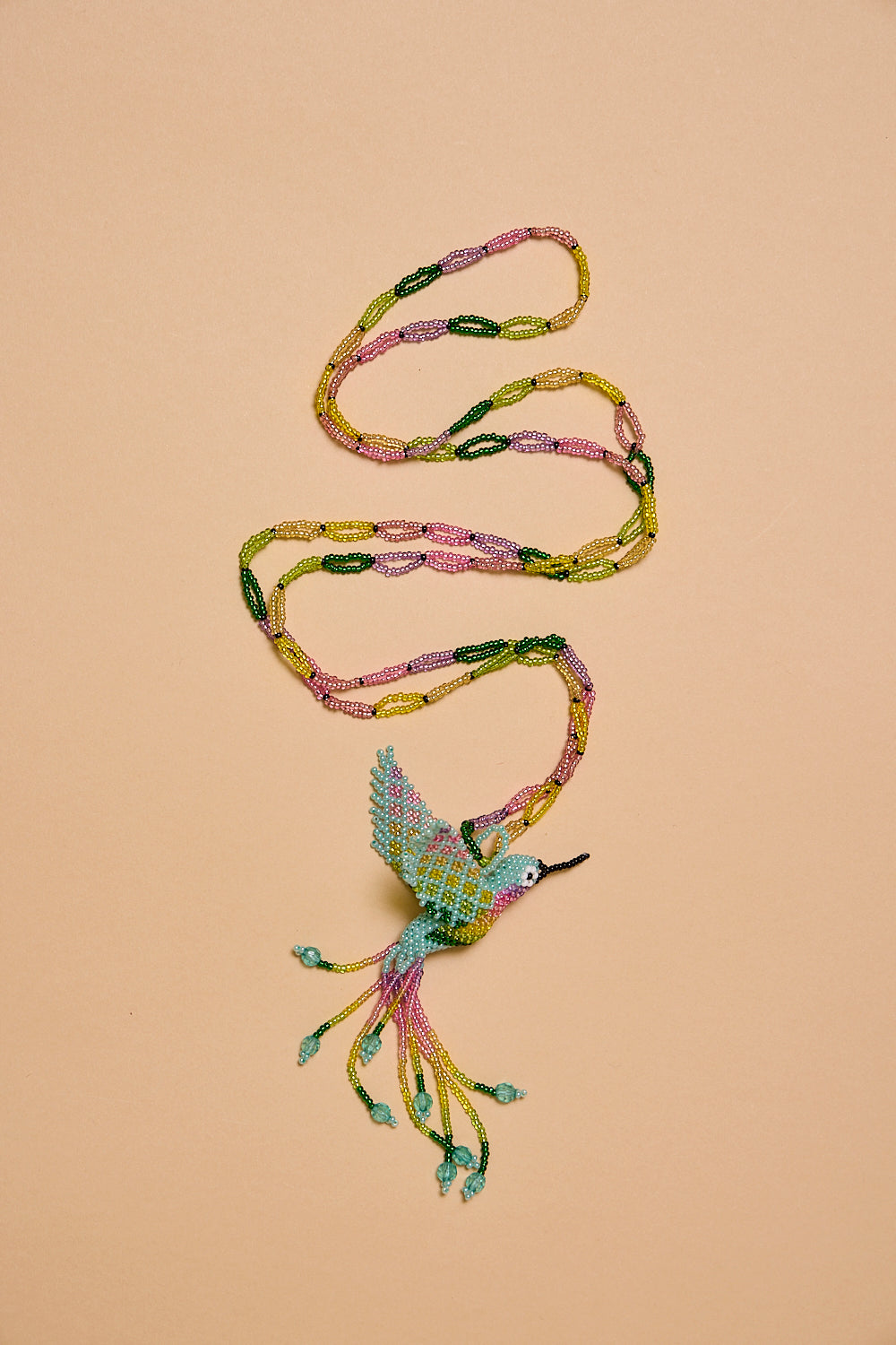 Hummingbird Beaded Pendent Necklace