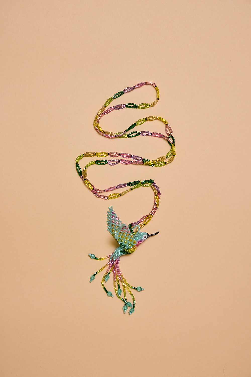 Hummingbird Beaded Pendent Necklace