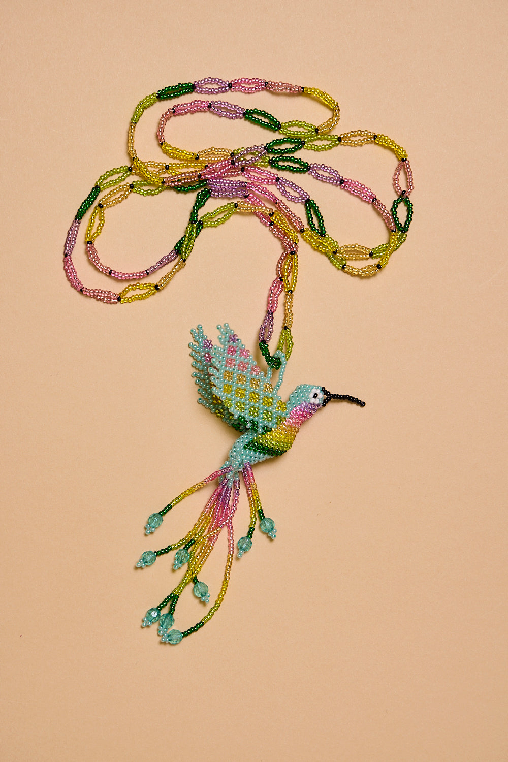 Hummingbird Beaded Pendent Necklace