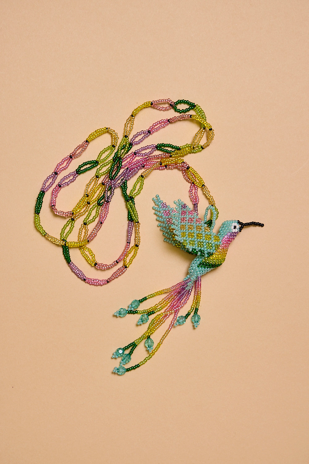 Hummingbird Beaded Pendent Necklace