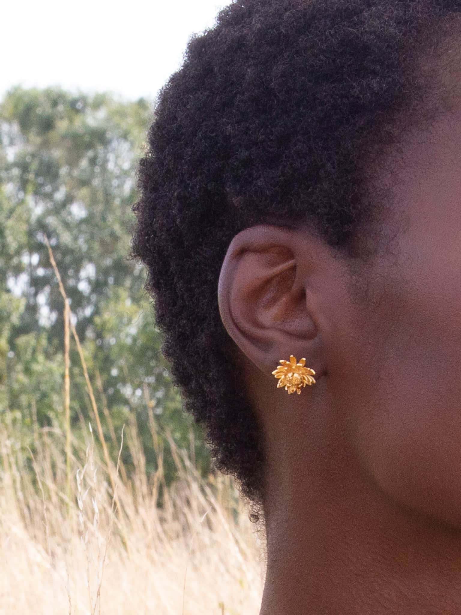 Chrysanthemum Flower Stud Earrings