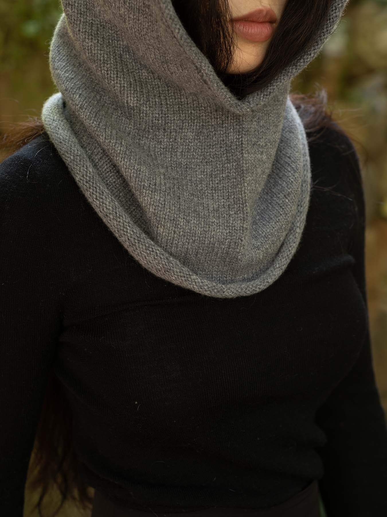 Grey Cocoon Rolled Balaclava